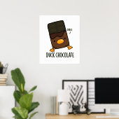 Duck Chocolate Funny Dark Chocolate Pun Poster (Thuiskantoor)