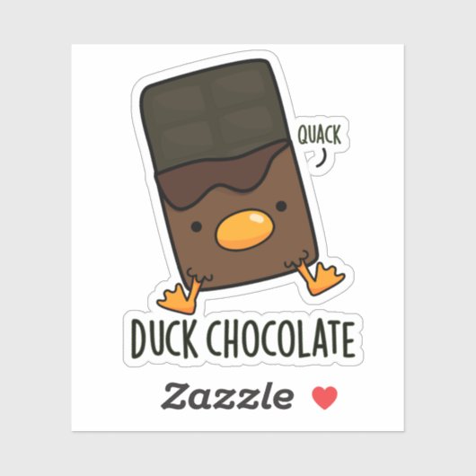 Duck Chocolate Funny Dark Chocolate Pun Sticker (Vel)