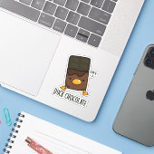 Duck Chocolate Funny Dark Chocolate Pun Sticker (Laptop met iPhone)