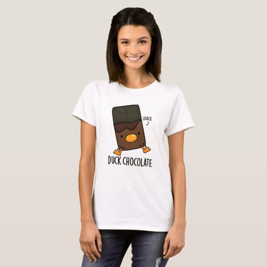 Duck Chocolate Funny Dark Chocolate Pun T-shirt (Voorkant volledig)