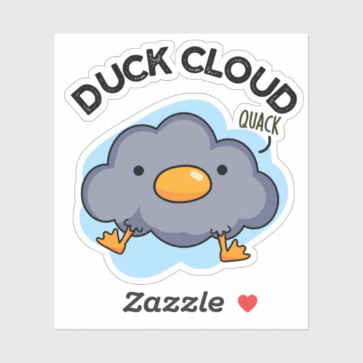 Duck Cloud Funny Weather Pun Sticker (Vel)