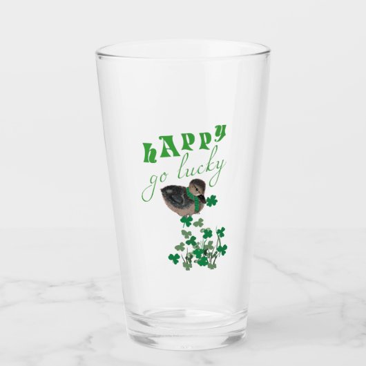 Duck Clover Happy Go Lucky St Patrick's Day Glas (Voorkant)