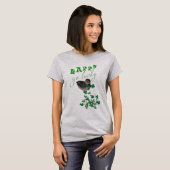 Duck Clover Happy Go Lucky St Patrick's Day Womens T-shirt (Voorkant volledig)