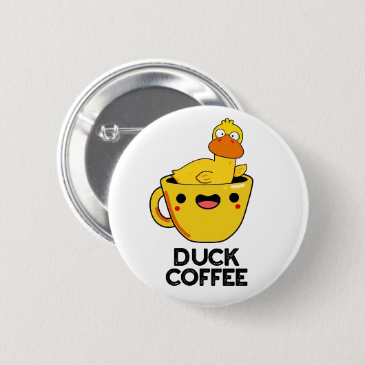 Duck Coffee Funny Drink Pun Ronde Button 5,7 Cm (Voorkant /achterkant)