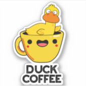 Duck Coffee Funny Drink Pun Sticker (Voorkant)