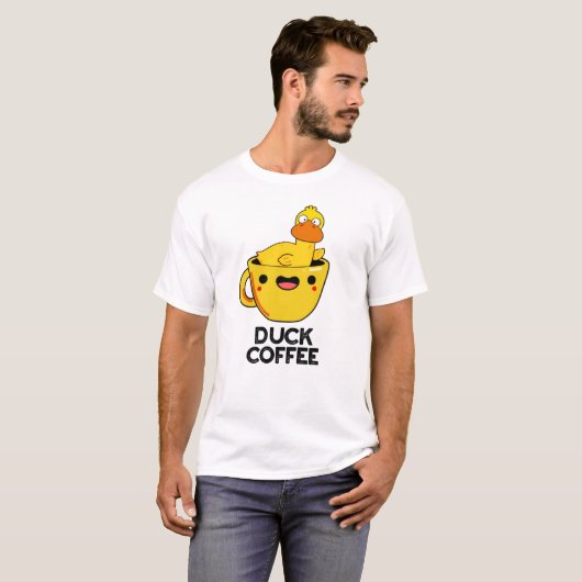 Duck Coffee Funny Drink Pun T-shirt (Voorkant volledig)
