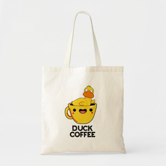 Duck Coffee Funny Drink Pun Tote Bag (Voorkant)
