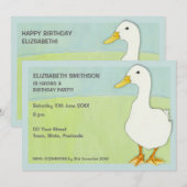 Duck Cool Birthday Party Invitation Kaart (Voorkant / Achterkant)