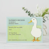 Duck Cool Birthday Party Invitation Kaart (Staand voorkant)