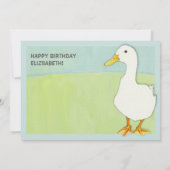 Duck Cool Birthday Party Invitation Kaart (Achterkant)