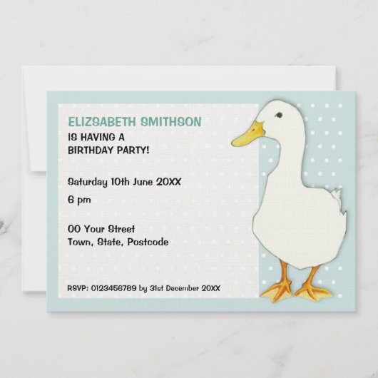 Duck Cool stippen Birthday Party Invitation Kaart (Voorkant)