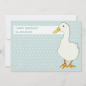 Duck Cool stippen Birthday Party Invitation Kaart (Achterkant)