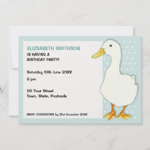 Duck Cool stippen Birthday Party Invitation Kaart