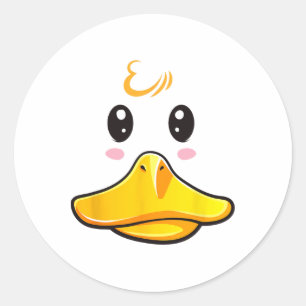 Duck Costume Cute Rubber Ducky Face Halloween Ronde Sticker