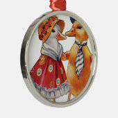  Duck Couple Metalen Ornament (Rechts)
