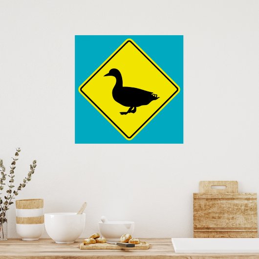Duck Crossing Road Poster (Keuken)
