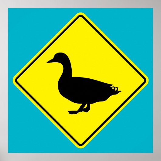 Duck Crossing Road Poster (Voorkant)
