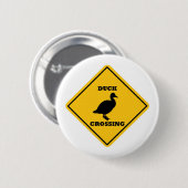 Duck Crossing Street Sign Ronde Button 5,7 Cm (Voorkant /achterkant)