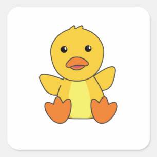 Duck Cute Ducks Ducklings Baby Bird Vierkante Sticker