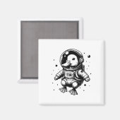 Duck Dad Mom Space - Astronaut Duck Magneet (Voorkant / Achterkant)