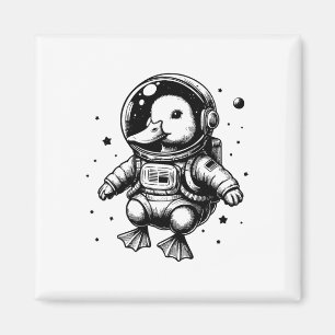 Duck Dad Mom Space - Astronaut Duck Magneet