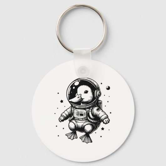 Duck Dad Mom Space - Astronaut Duck Sleutelhanger (Voorkant)