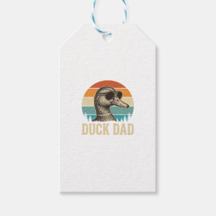 Duck Dad Vintage Gravure Retro Zonsondergang T-shi Cadeaulabel