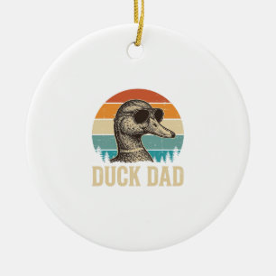 Duck Dad Vintage Gravure Retro Zonsondergang T-shi Keramisch Ornament
