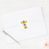 Duck Darts Bullseye Vierkante Sticker (Envelop)