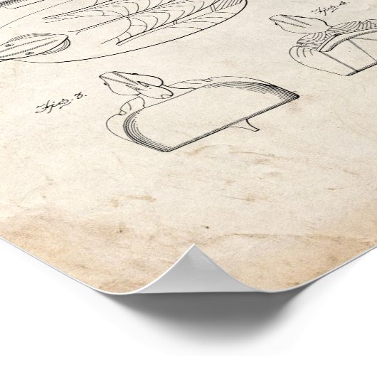 Duck Decoy Patent - Oude look Poster (Hoek)