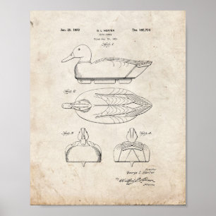 Duck Decoy Patent - Oude look Poster