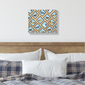  Duck Decoys ingelijst in Diamond Shapes Canvas Afdruk (Insitu (Slaapkamer))