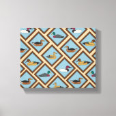 Duck Decoys ingelijst in Diamond Shapes Canvas Afdruk (Voorkant)