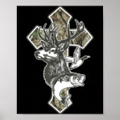 Duck Deer Dove Camo Cross Christian Hello Hunting  Poster (Voorkant)