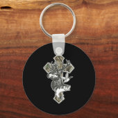 Duck Deer Dove Camo Cross Christian Hello Hunting Sleutelhanger (Voorkant)