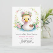 Duck Delight Baby Meisje Douche Kaart (Staand voorkant)