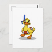 Duck die een snorkelmasker draagt | Achterkleur ki Briefkaart (Voorkant / Achterkant)