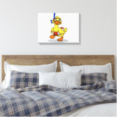 Duck die een snorkelmasker draagt | Achterkleur ki Canvas Afdruk (Insitu (Slaapkamer))