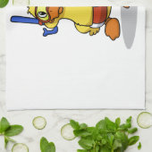 Duck die een snorkelmasker draagt | Achterkleur ki Theedoek (Gevouwen)