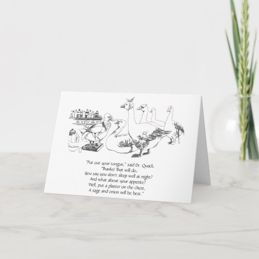 Duck Doctor ziet patiënten Bedankkaart (Voorkant)