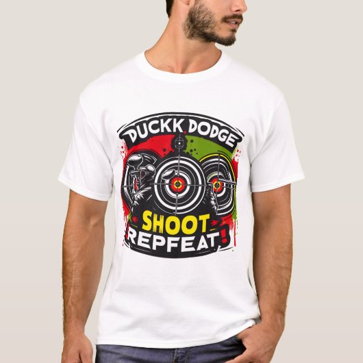 Duck Dodge Shoot Herhaling | verfbalschutter T-shirt (Voorkant)