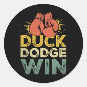 Duck Dodge Win Boxer Sportkracht Gym Athlete B Ronde Sticker