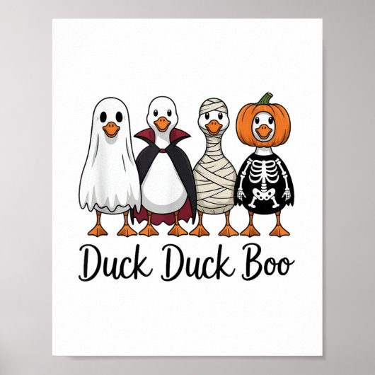 Duck Duck Boo Funny Goose Halloween Kostuum _1 Poster (Voorkant)
