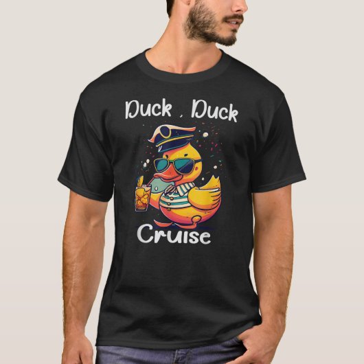 Duck Duck Cruise Funny Family Cruising Matching Sq T-shirt (Voorkant)