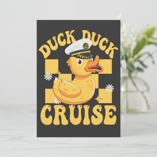 Duck Duck Cruise Grappige Familie Cruising Matchin Save The Date (Staand voorkant)