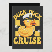 Duck Duck Cruise Grappige Familie Cruising Matchin Save The Date (Voorkant / Achterkant)