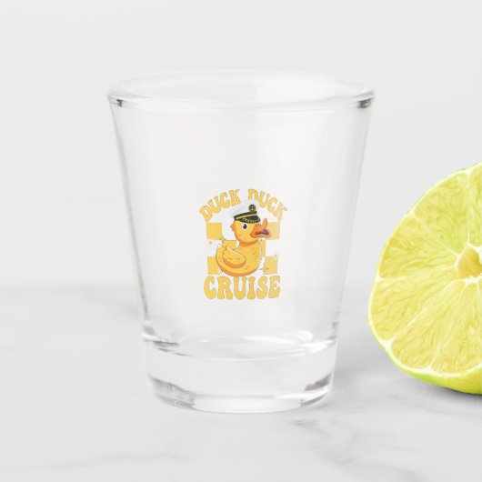 Duck Duck Cruise Grappige Familie Cruising Matchin Shot Glas (Voorkant)