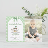 Duck Duck Deuce 2e verjaardag foto uitnodiging (Staand voorkant)