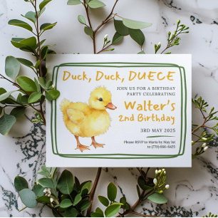 Duck Duck Deuce Baby Waterverf Verjaardag Kaart