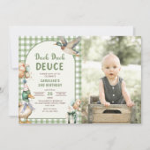 Duck Duck Deuce Balloon 2e verjaardag foto Kaart